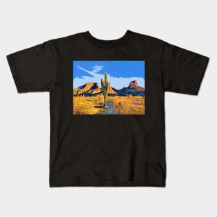 Arizona Desert - Saddle Mountain - Impressionistic Art Kids T-Shirt